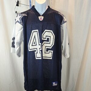 Troy Hambrick Dallas Cowboys 42 Reebok Navy and White Men's Jersey